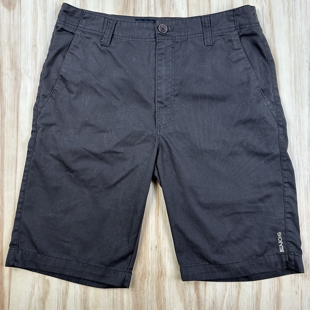 Y2K RARE Billabong Men's Chocolate Brown Chino Shorts Subtle Pattern Size 32